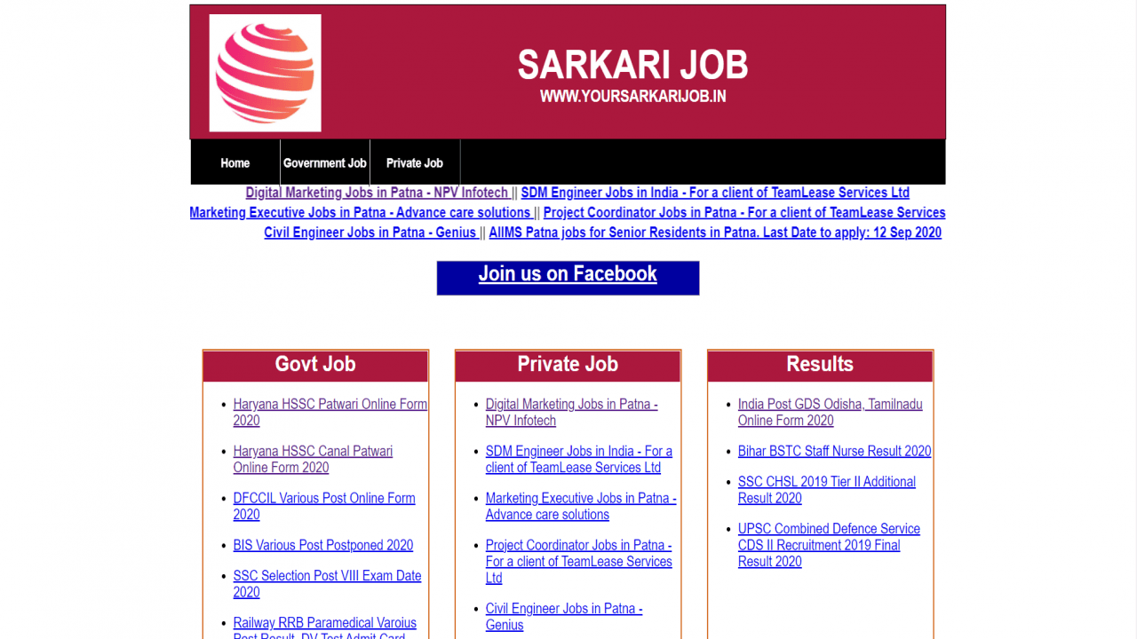Sarkari Result Job Portal Source Code on Laravel