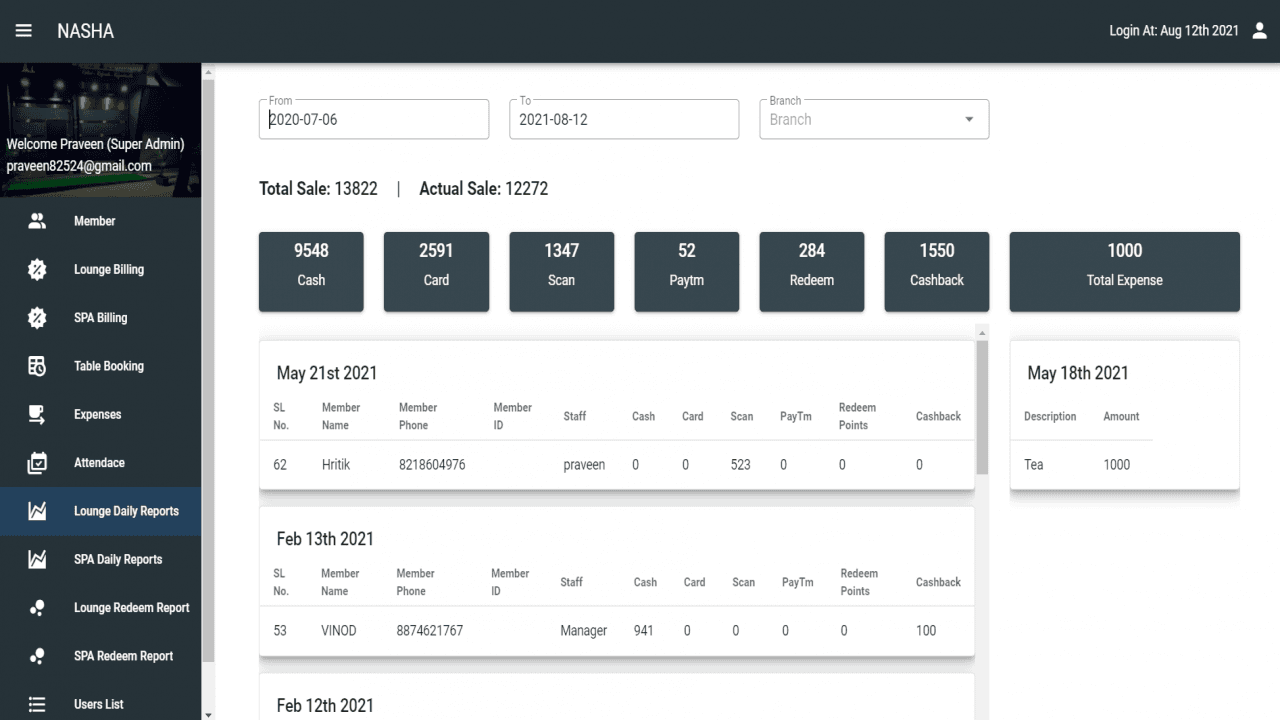 SPA, Salon, Lounge, Table Booking & Billing Software Source Code