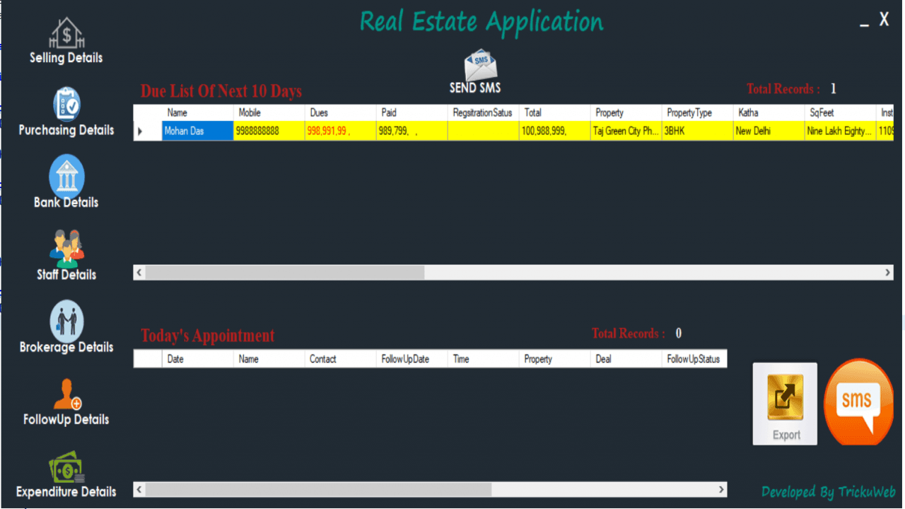 Real Estate Payment, Sales & Purchase Management Software