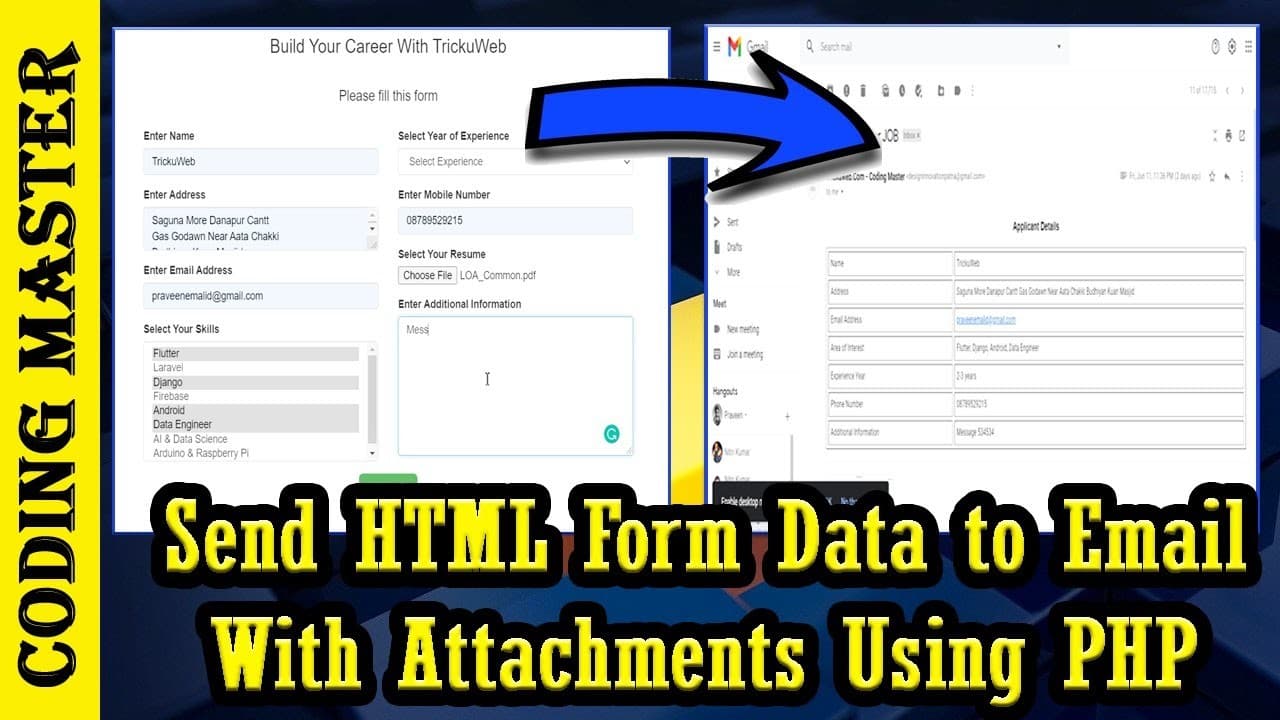 Source Code For Send Email With Attachment in PHP