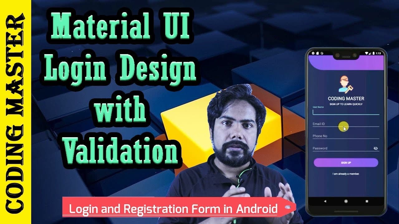 Login & Registration Form UI Material Design with Form Validation Android Studio