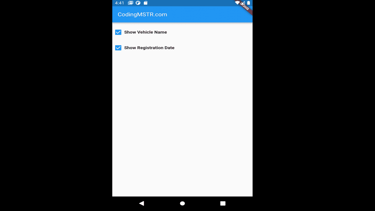 Flutter checkbox example with source code