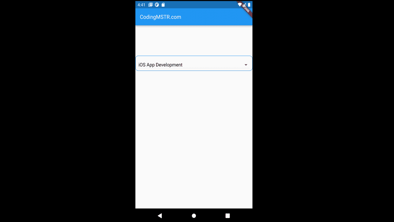 Flutter dropdown list example with source code