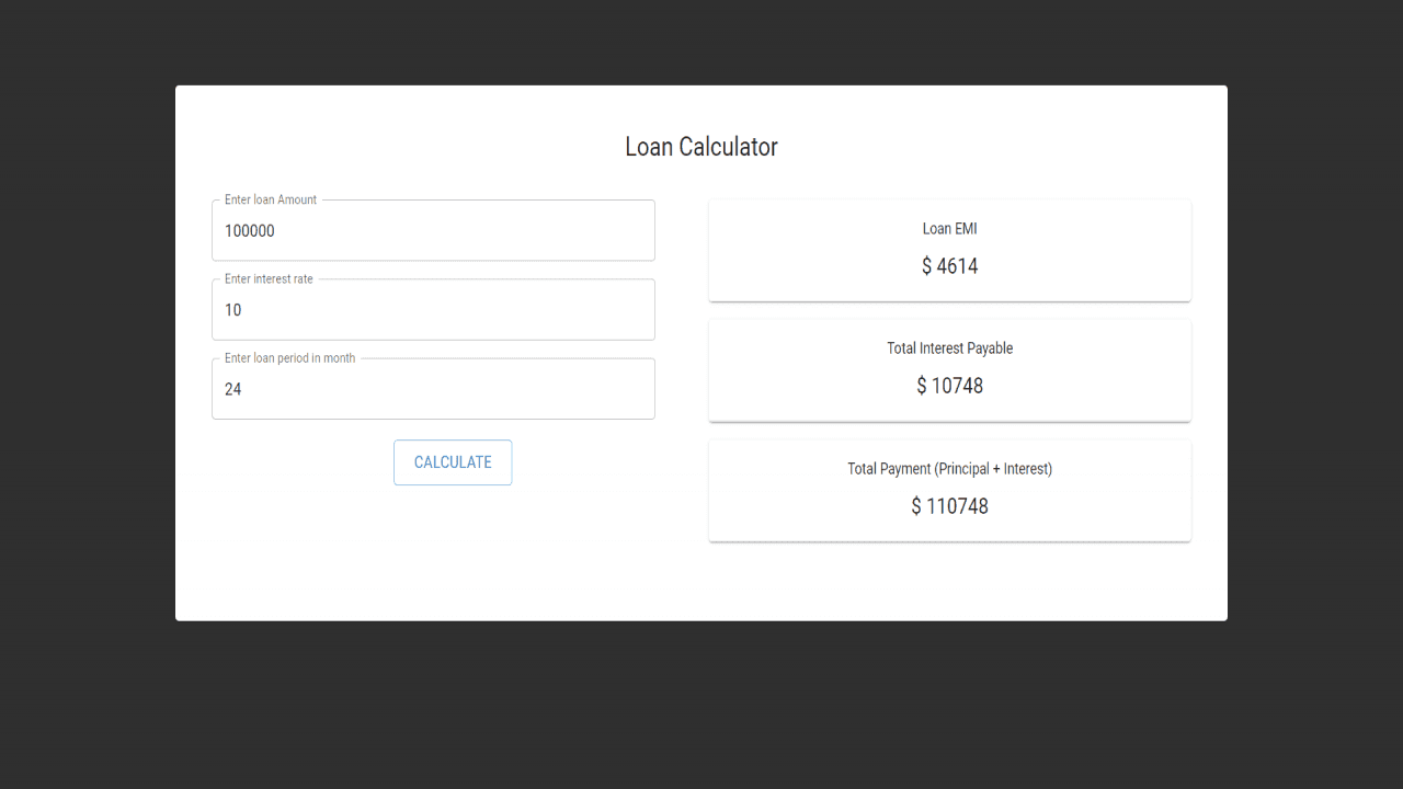 Loan Calculator Next js Source Code