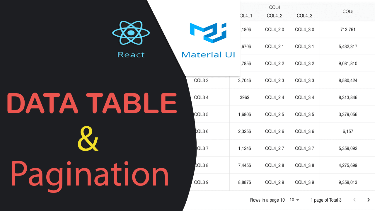 React JS MUI Data Table Using REST API Data