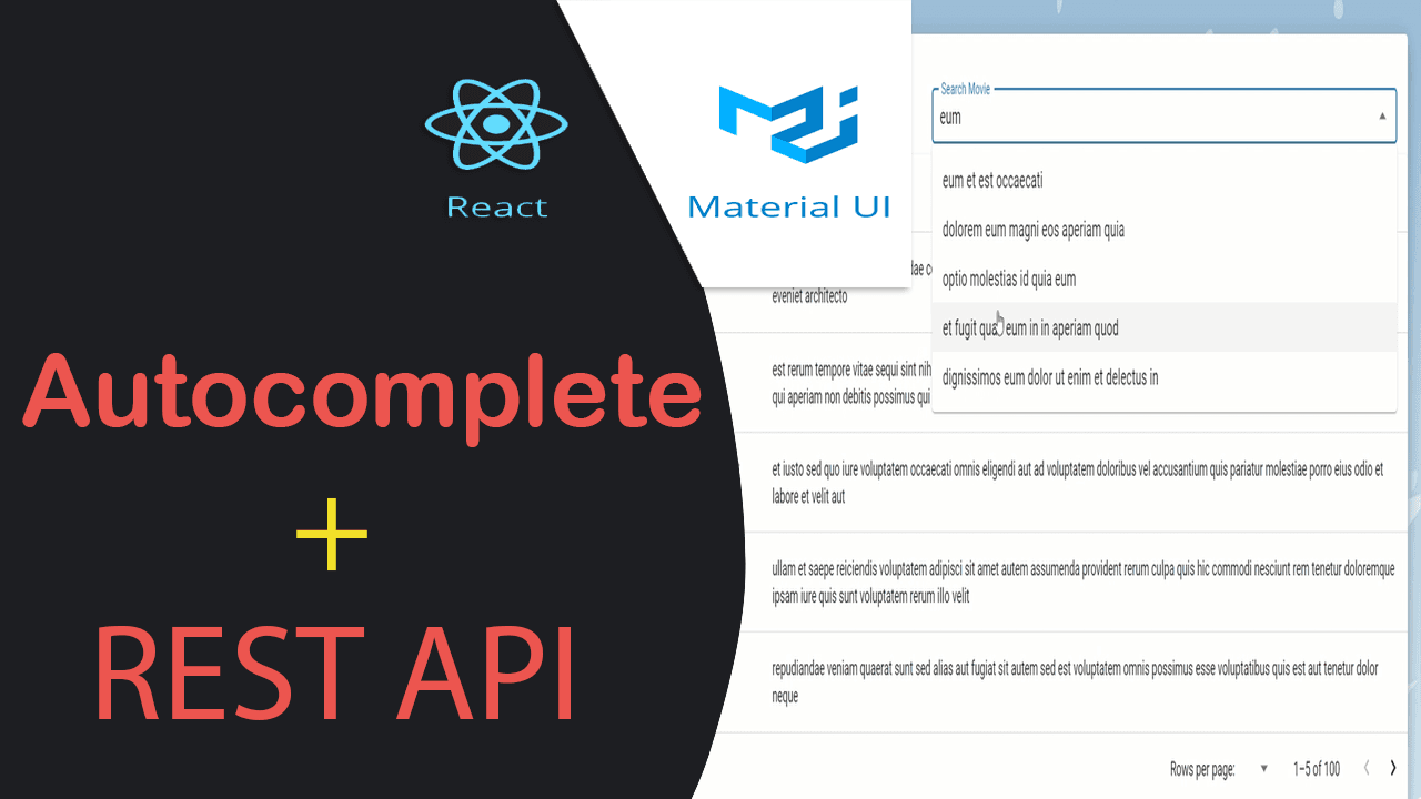 React MUI Autocomplete onchange bind with Data Table