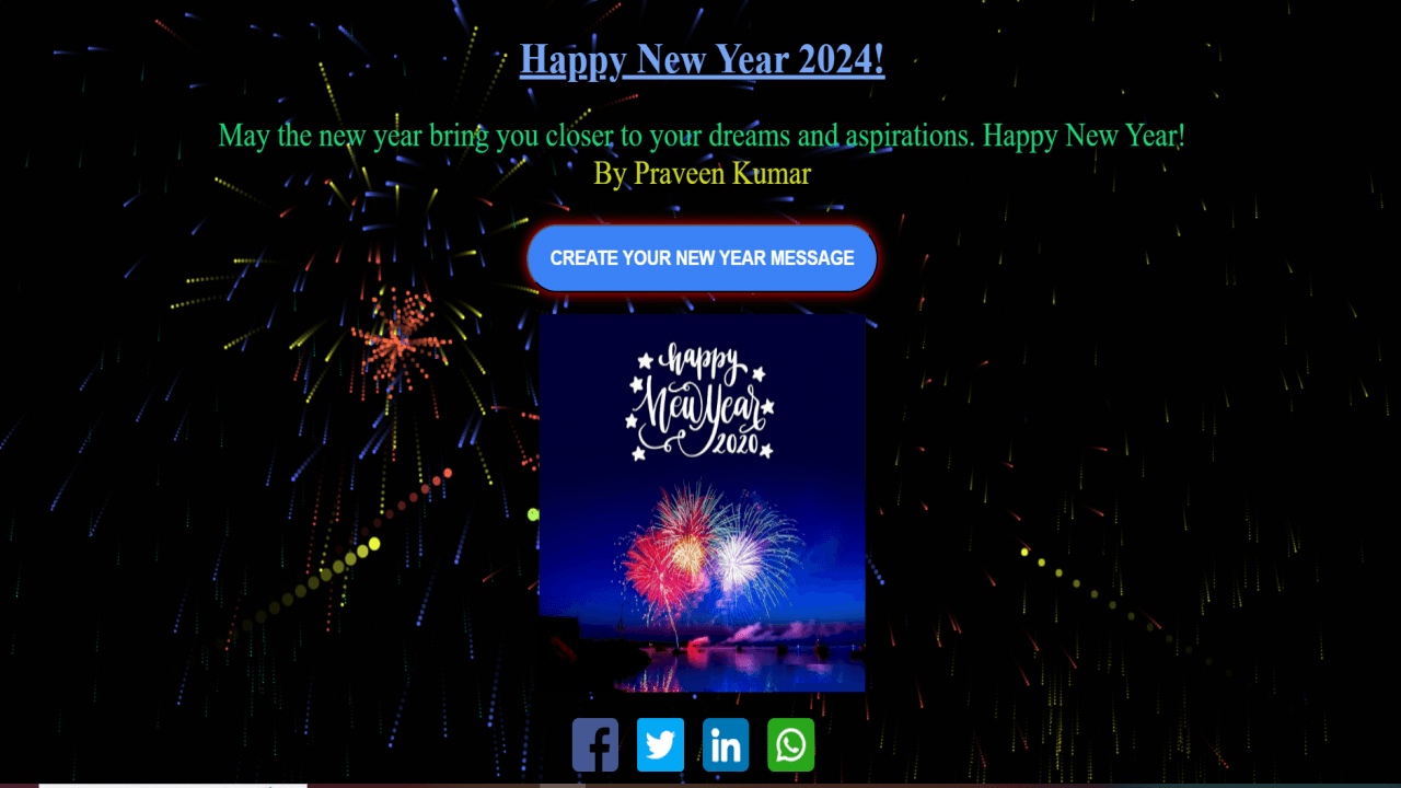 Happy New Year Wishing Script Using React JS