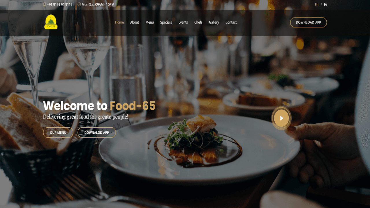 Download Restaurant Website Template on Bootstrap