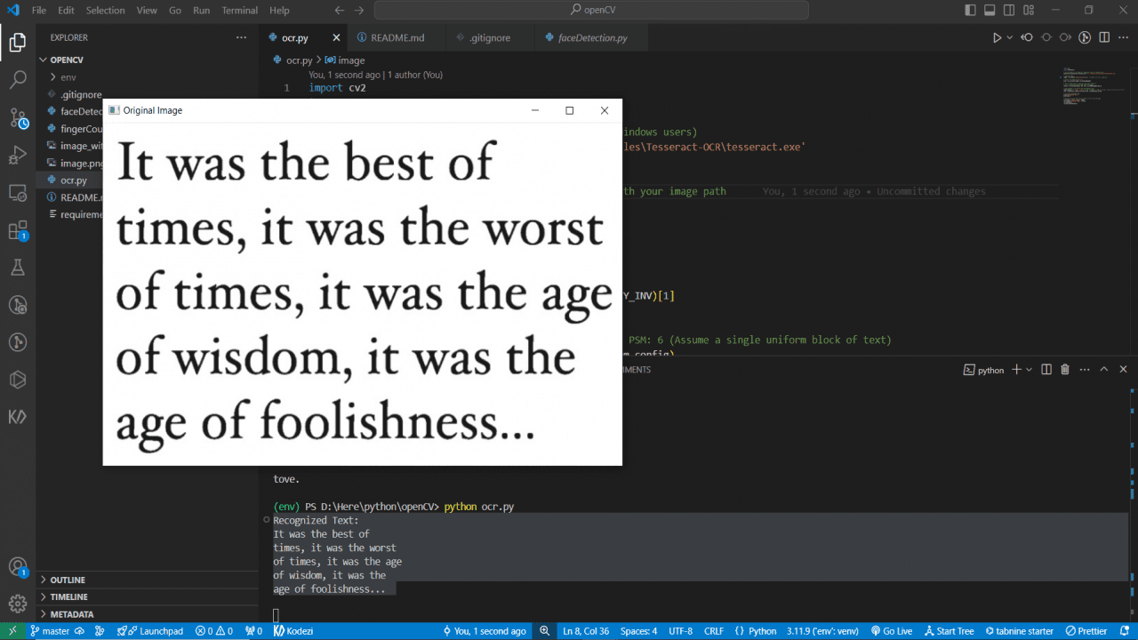 Python OCR Project | Text Detection Using Python