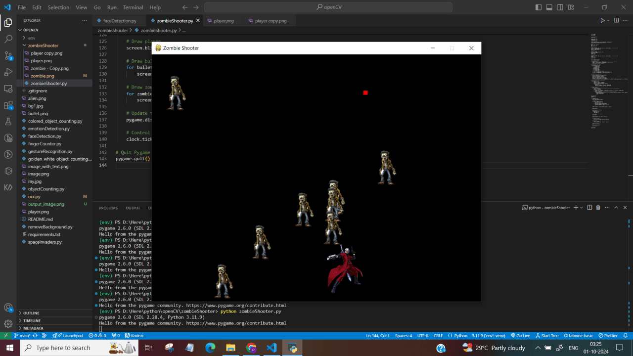 Zombie Shooter Game in Python | Download Free Source Code