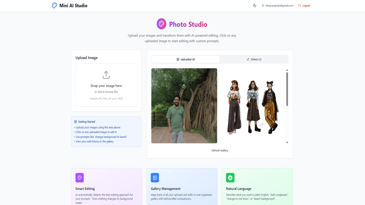 AI Photo Editor (Node.js + React.js + OpenAI)