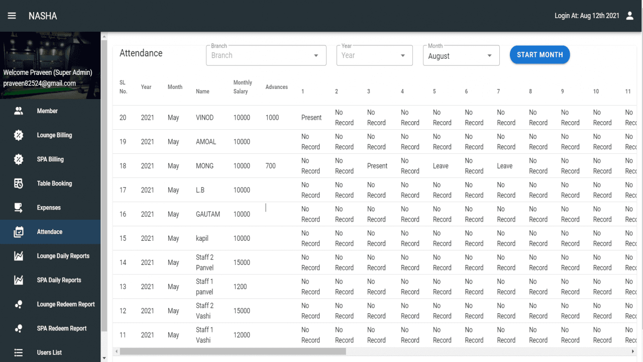 SPA, Salon, Lounge, Table Booking & Billing Software Source Code Snapshot