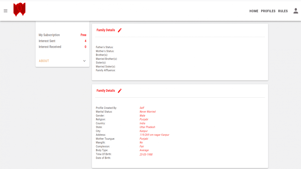 Matrimony Portal in Laravel | Matrimony Website in PHP Snapshot