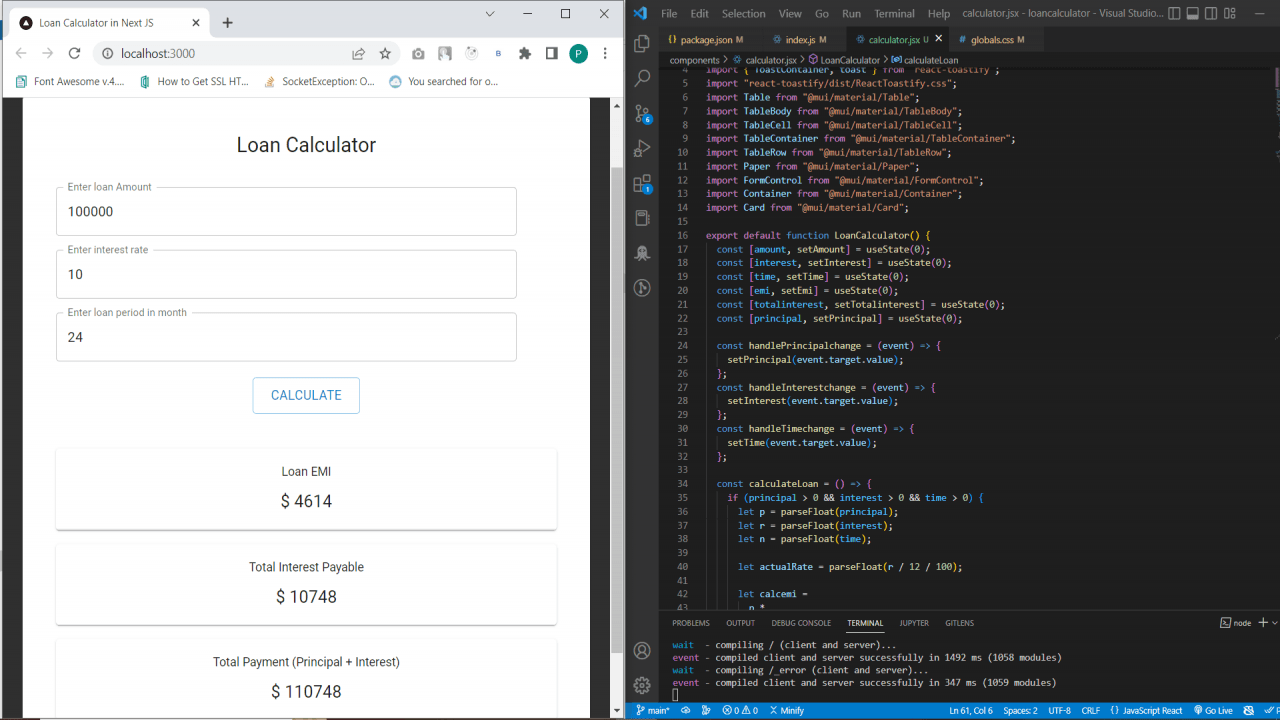 Loan Calculator Next js Source Code Snapshot