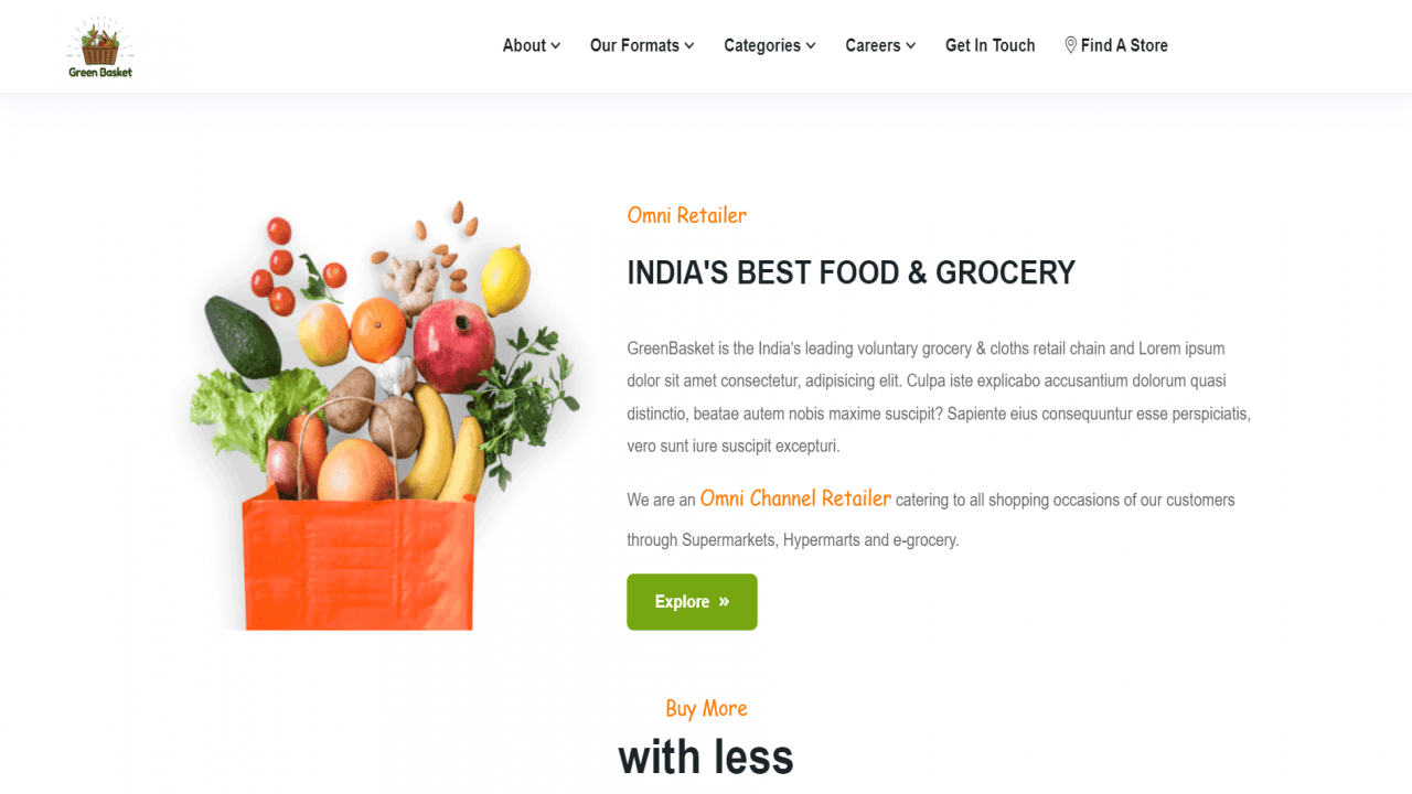 Bootstrap 4.5 Grocery & Food Business Website Template: Download Now! Snapshot