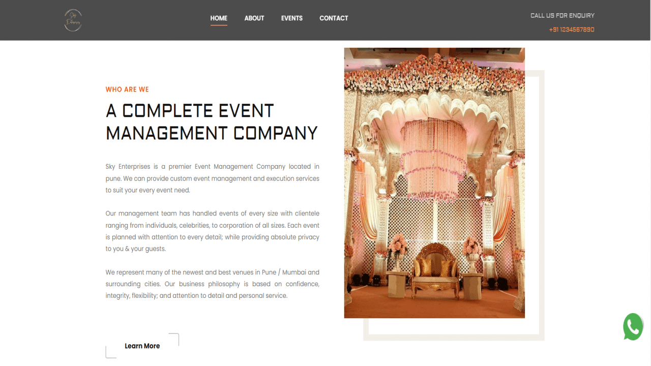 Download Event Planner Website Template on Bootstrap Snapshot