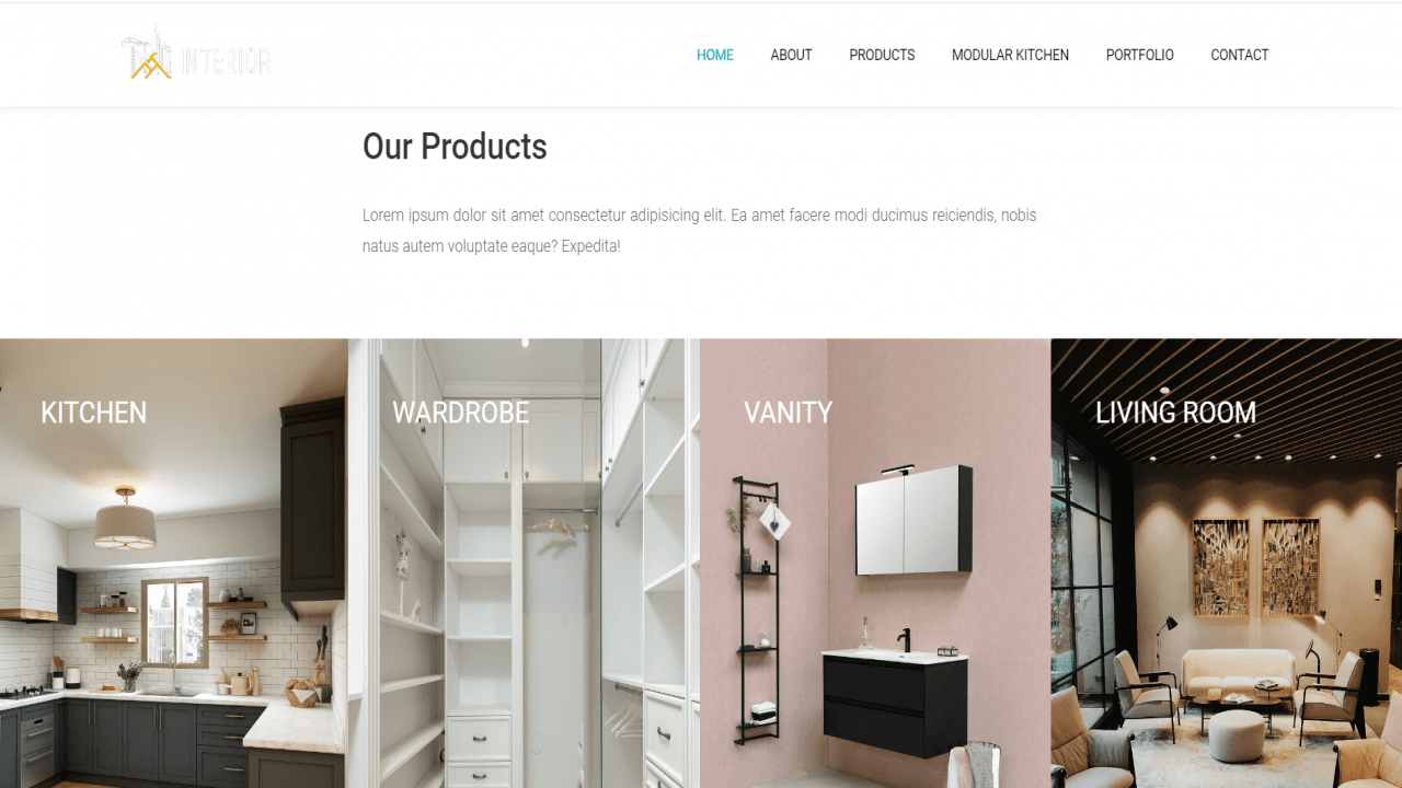Download Interior Design Website Template on Bootstrap Snapshot