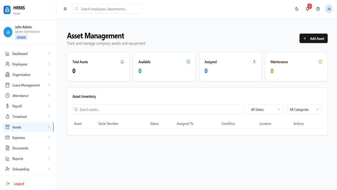 HRMS Software UI in React