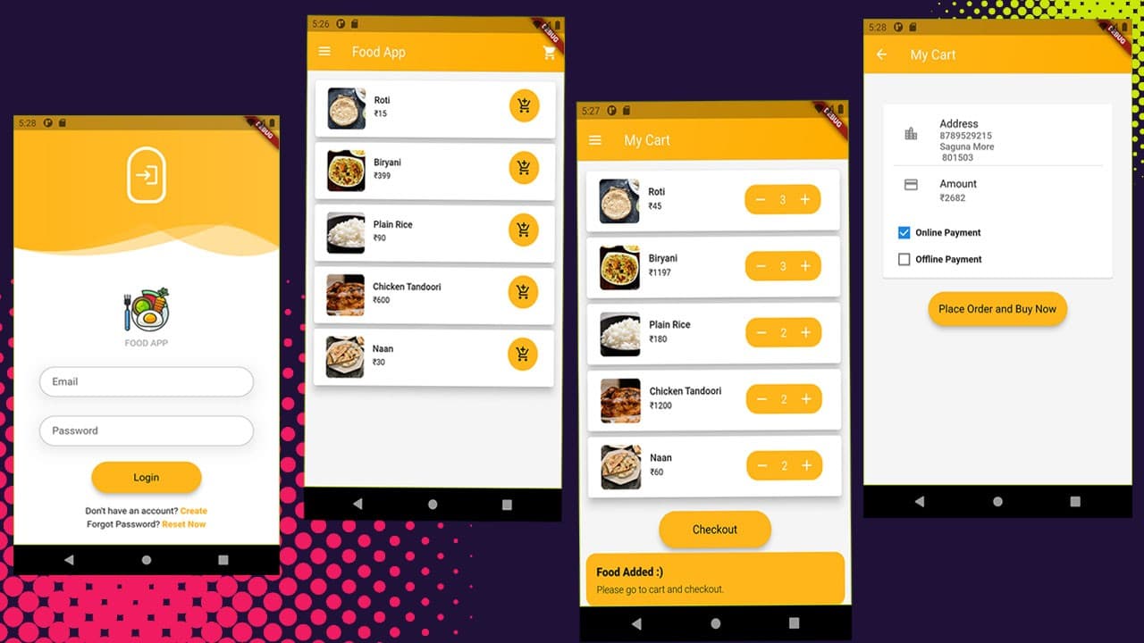 Flutter Food App Source Code with React Admin Panel