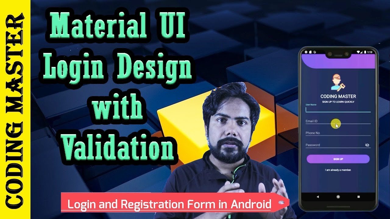 Login & Registration Form UI Material Design with Form Validation Android Studio
