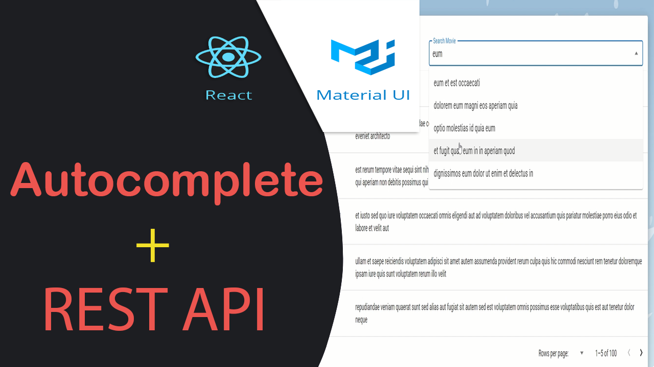 React MUI Autocomplete onchange bind with Data Table
