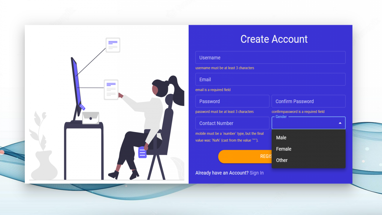 React Form Validation | Sign up Form
