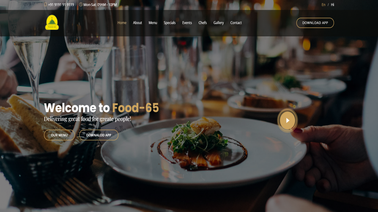 Download Restaurant Website Template on Bootstrap