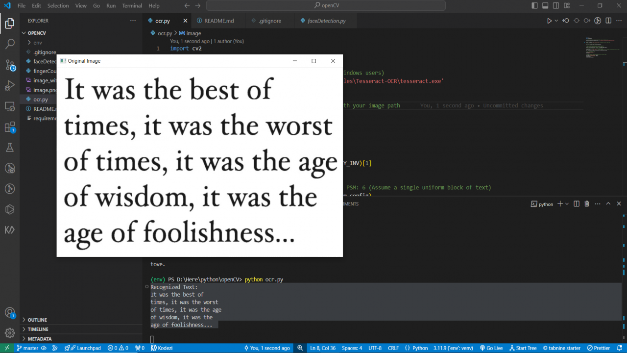 Python OCR Project | Text Detection Using Python